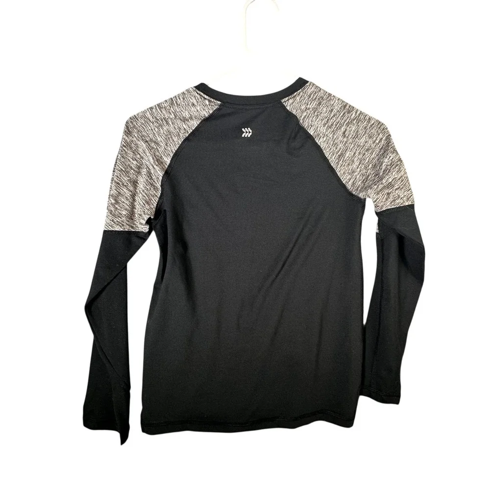All in Motion Kids Long Sleeve Athletic Shirt Black Heather Size S‎ 6 7